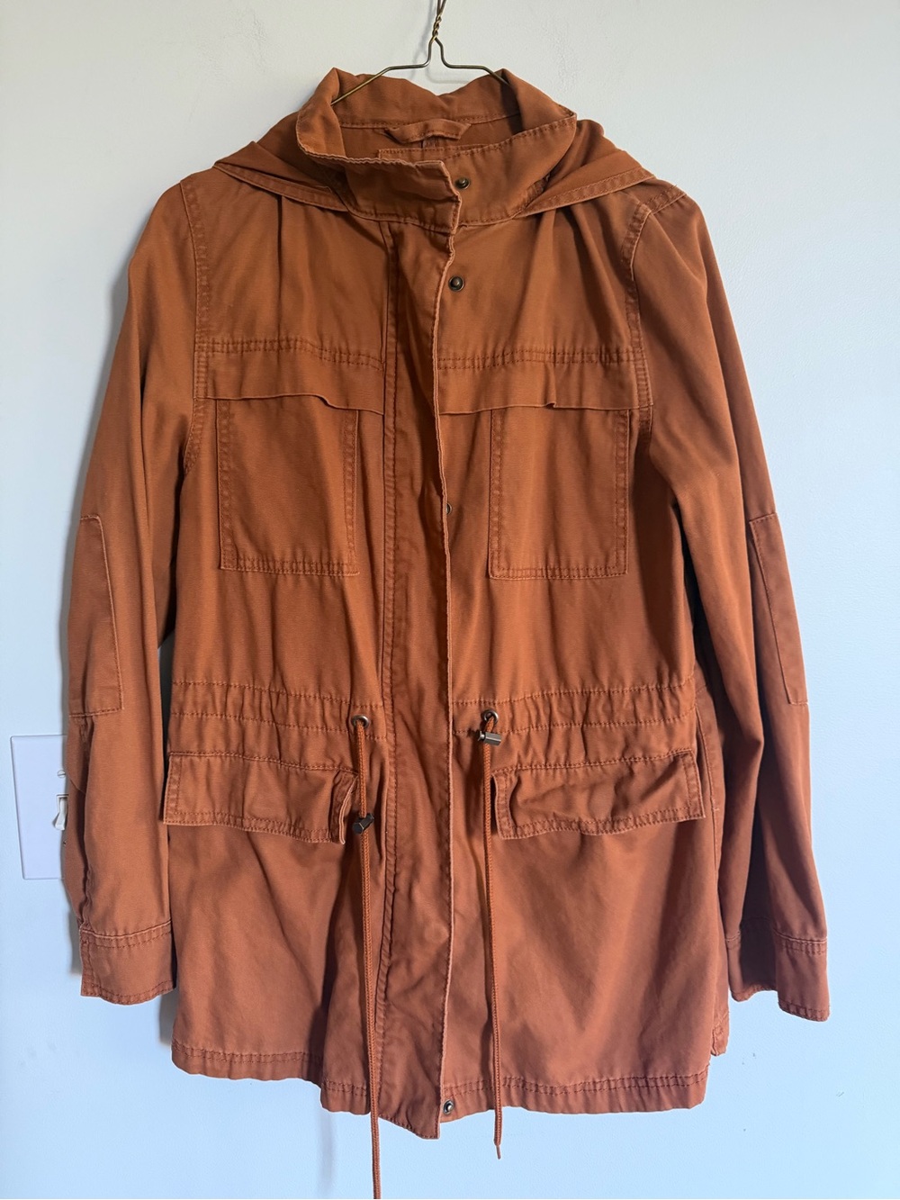 Universal Threads Women's Hooded Utility Jacket - Rust Cargo Streetwear